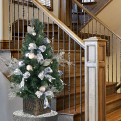 Christmas Central 4' Pre-Lit Silver Ornamented Artificial Christmas Tree - Clear Lights -Christmas Central dnat dc13 309 40 2 41952.1587645159