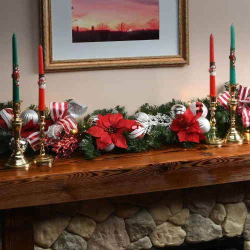 Christmas Central 9' X 14" Pre-Lit Battery Operated Artificial Christmas Garland, White LED Lights 4 Christmas Central 9' X 14" Pre-Lit Battery Operated Artificial Christmas Garland, White LED Lights - Image 2