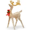 Christmas Central 48" Pre-lit LED Champagne Gold Standing Reindeer Christmas Decoration- White Lights -Christmas Central dnat df 070020u 40964.1587645160