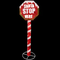 Christmas Central 60" Red And White Stop Sign Decor With White LED Lights -Christmas Central dnat df 080018u 3 27851.1631811757