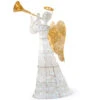 Christmas Central 60" Pre-lit White And Gold Trumpeting Angel LED Christmas Yard Decoration- White Lights -Christmas Central dnat df 210004w 52214.1587645164