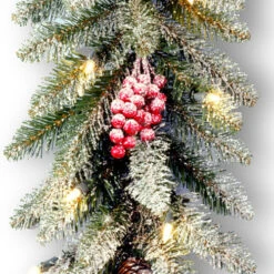 Christmas Central 9' X 10" Pre-Lit Dunhill Fir Artificial Christmas Garland With Red Berries – Clear Lights 8 Christmas Central 9' X 10" Pre-Lit Dunhill Fir Artificial Christmas Garland With Red Berries – Clear Lights -Christmas Central dnat duf 300 9a 1 3 80588.1631812952