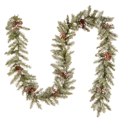 Christmas Central 9' X 10" Pre-Lit Dunhill Fir Artificial Christmas Garland With Red Berries – Clear Lights 6 Christmas Central 9' X 10" Pre-Lit Dunhill Fir Artificial Christmas Garland With Red Berries – Clear Lights - Image 4
