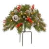Christmas Central 18" Pre-Lit Frosted Berry Urn Filler Christmas Garden Stakes, Warm LED Lights