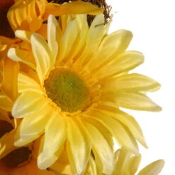 Christmas Central 19" Unlit Garden Accents Yellow Cosmos Artificial Christmas Wreath -Christmas Central dnat gac30 19wy 3 89979.1631810850