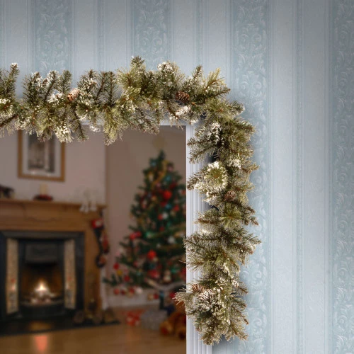 Christmas Central 6' X 10" Glittery Bristle Pine Artificial Christmas Garland, Unlit 5 Christmas Central 6' X 10" Glittery Bristle Pine Artificial Christmas Garland, Unlit - Image 3