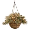 Christmas Central 20" Glittery Bristle Pine Hanging Basket With White Tipped Cones -Christmas Central dnat gb3 300 20h b1 1 56200.1665087475