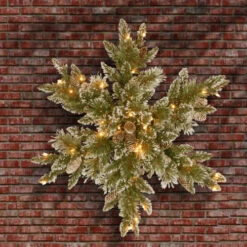 Christmas Central 32" Pre-Lit Glittery Bristle Pine Snowflake, LED Lights 7 Christmas Central 32" Pre-Lit Glittery Bristle Pine Snowflake, LED Lights -Christmas Central dnat gb3 300 32s b 3 77669.1670489774