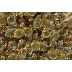 Christmas Central 7.5’ Pre-Lit Glittery Bristle Pine Artificial Christmas Tree, Clear Lights -Christmas Central dnat gb3 304 75 5 89994.1664379663