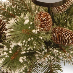 Christmas Central 29" Glittered Pine Christmas Centerpiece And Candle Holder -Christmas Central dnat gb3 810 30c b 3 72904.1631810520