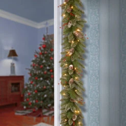 Christmas Central 9' X 10" Pre-Lit Glittery Mountain Spruce Artificial Christmas Garland, Clear Lights 7 Christmas Central 9' X 10" Pre-Lit Glittery Mountain Spruce Artificial Christmas Garland, Clear Lights -Christmas Central dnat glm1 300 9a 1 3 99440.1631812945