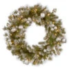 Christmas Central Pre-Lit Pomegranate Pine Artificial Christmas Wreath - 24-Inch, Warm White LED Lights -Christmas Central dnat gtp1 300 24w b1 1 21145.1631812636