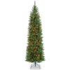 Christmas Central 7.5’ Pre-Lit Kingswood Fir Slim Artificial Christmas Tree, Multicolor Lights -Christmas Central dnat kw7 313 75 01 17285.1664990620