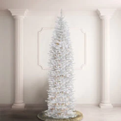 Christmas Central 12' Pre-Lit Slim White Kingswood Fir Artificial Christmas Tree, Clear Lights 6 Christmas Central 12' Pre-Lit Slim White Kingswood Fir Artificial Christmas Tree, Clear Lights -Christmas Central dnat kww7 300 120 1 19186.1587645160