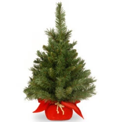 Christmas Central 2' Green Majestic Fir Artificial Christmas Tree In Red Cloth Bag - Unlit