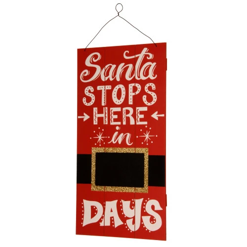 Christmas Central "Santa Stops Here" Countdown Rectangular Christmas Wall Art Decoration 3 Christmas Central "Santa Stops Here" Countdown Rectangular Christmas Wall Art Decoration
