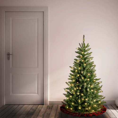 Christmas Central 4.5’ Pre-Lit Natural Fraser Fir Slim Artificial Christmas Tree, Clear Lights 5 Christmas Central 4.5’ Pre-Lit Natural Fraser Fir Slim Artificial Christmas Tree, Clear Lights - Image 3
