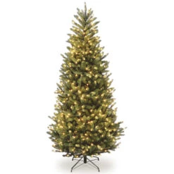 Christmas Central 7.5' Pre-Lit Slim Natural Fraser Fir Artificial Christmas Tree, Clear Lights