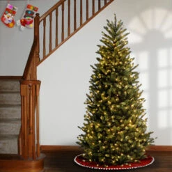 Christmas Central 7.5' Pre-Lit Slim Natural Fraser Fir Artificial Christmas Tree, Clear Lights -Christmas Central dnat naffslh1 75lo 3 13213.1631812969