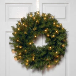 Christmas Central Pre-Lit Norwood Fir Artificial Christmas Wreath, 24-Inch, Clear Lights -Christmas Central dnat nf 24wlo 1 3 16211.1638203362