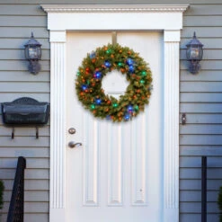 Christmas Central Pre-Lit Norwood Fir Artificial Christmas Wreath, 36-Inch, Multicolor LED Lights -Christmas Central dnat nf 309l 36w 1 3 75256.1631812956