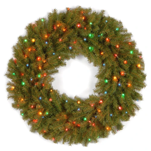 Christmas Central Pre-Lit Norwood Fir Artificial Christmas Wreath - 36-Inch, Multi-color Lights 3 Christmas Central Pre-Lit Norwood Fir Artificial Christmas Wreath - 36-Inch, Multi-color Lights