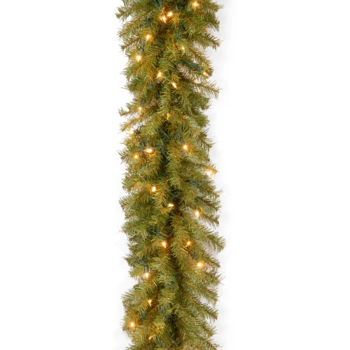 Christmas Central 9' Pre-Lit Norwood Fir Artificial Christmas Garland, Clear Lights 3 Christmas Central 9' Pre-Lit Norwood Fir Artificial Christmas Garland, Clear Lights
