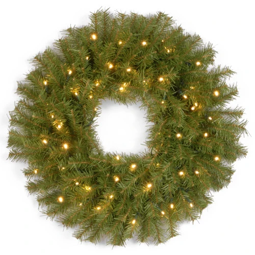 Christmas Central Pre-Lit Norwood Fir Artificial Christmas Wreath, 24-Inch, White Lights 3 Christmas Central Pre-Lit Norwood Fir Artificial Christmas Wreath, 24-Inch, White Lights
