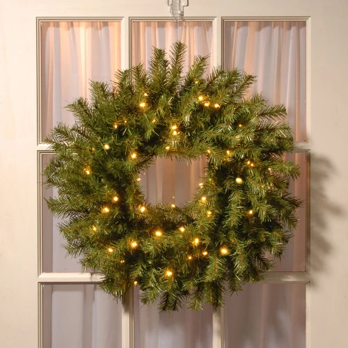 Christmas Central Pre-Lit Norwood Fir Artificial Christmas Wreath, 24-Inch, White Lights 6 Christmas Central Pre-Lit Norwood Fir Artificial Christmas Wreath, 24-Inch, White Lights - Image 4
