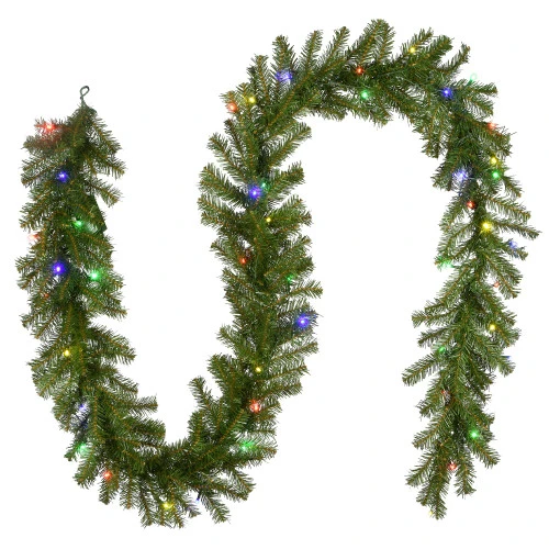 Christmas Central 9' X 10" Pre-Lit Norwood Fir Artificial Christmas Garland, Multicolor LED Lights 3 Christmas Central 9' X 10" Pre-Lit Norwood Fir Artificial Christmas Garland, Multicolor LED Lights
