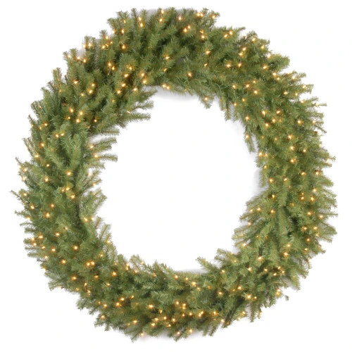 Christmas Central Pre-Lit Norwood Fir Deluxe Artificial Christmas Wreath, 60-Inch, Clear Lights 3 Christmas Central Pre-Lit Norwood Fir Deluxe Artificial Christmas Wreath, 60-Inch, Clear Lights