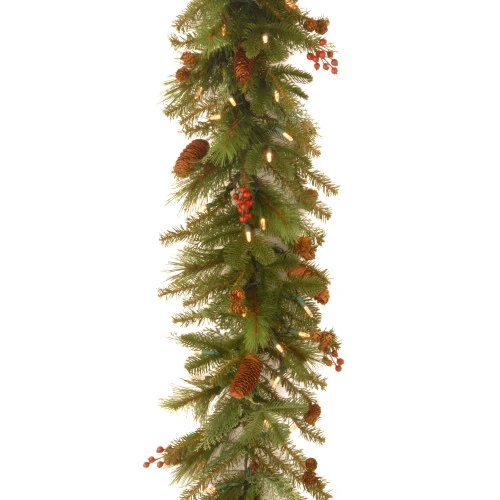 Christmas Central 6' X 14" Pre-Lit Evergreen Artificial Christmas Garland, White Lights 3 Christmas Central 6' X 14" Pre-Lit Evergreen Artificial Christmas Garland, White Lights