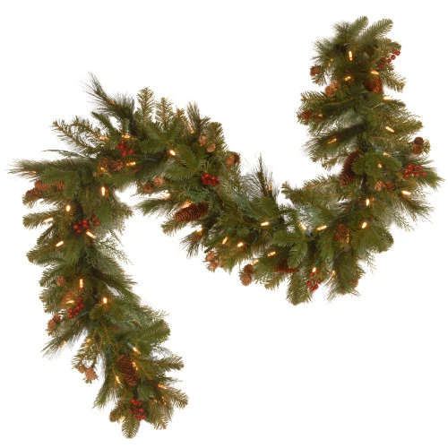 Christmas Central 6' X 14" Pre-Lit Evergreen Artificial Christmas Garland, White Lights 4 Christmas Central 6' X 14" Pre-Lit Evergreen Artificial Christmas Garland, White Lights - Image 2