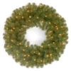 Christmas Central Pre-Lit North Valley Spruce Artificial Christmas Wreath, 24-Inch, Clear Lights