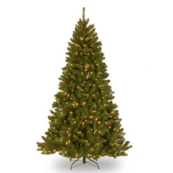Christmas Central 7’ Pre-lit North Valley Spruce Artificial Christmas Tree, Clear Lights
