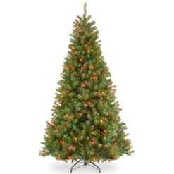 Christmas Central 7’ Pre-lit North Valley Spruce Artificial Christmas Tree, Multicolor Lights