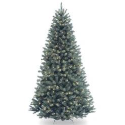 Christmas Central 7’ Pre-Lit Blue Full North Valley Spruce Artificial Christmas Tree, Clear Lights