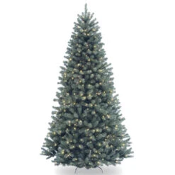 Christmas Central 9’ Pre-Lit Blue North Valley Spruce Artificial Christmas Tree, Clear Lights