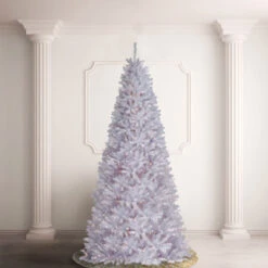 Christmas Central 12’ Pre-Lit Medium White North Valley Spruce Artificial Christmas Tree, Clear Lights -Christmas Central dnat nrvw7 302 120 3 79253.1587645166