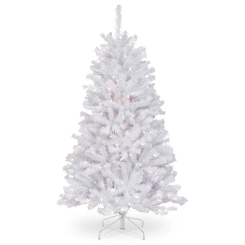 Christmas Central 4.5’ Pre-Lit North Valley White Spruce Artificial Christmas Tree, Clear Lights 3 Christmas Central 4.5’ Pre-Lit North Valley White Spruce Artificial Christmas Tree, Clear Lights