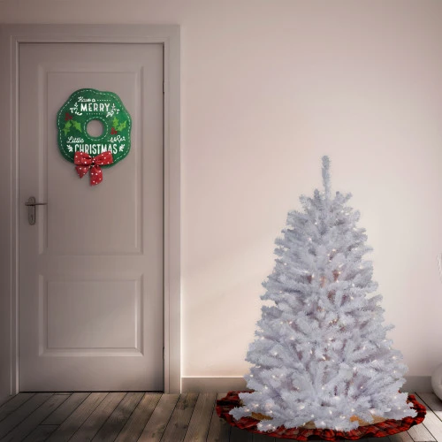Christmas Central 4.5’ Pre-Lit North Valley White Spruce Artificial Christmas Tree, Clear Lights 5 Christmas Central 4.5’ Pre-Lit North Valley White Spruce Artificial Christmas Tree, Clear Lights - Image 3