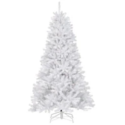 Christmas Central 7.5’ Pre-Lit White Slim North Valley Spruce Artificial Christmas Tree, Clear Lights
