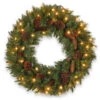Christmas Central Pre-Lit Pine Cone Artificial Christmas Wreath, 24-Inch, Clear Lights -Christmas Central dnat pc 24wlo 1 1 89887.1631812953