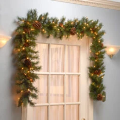 Christmas Central 9' X 10" Pre-Lit Medium Pine Artificial Christmas Garland, Clear Lights -Christmas Central dnat pc 9glo 1 4 46367.1670489776