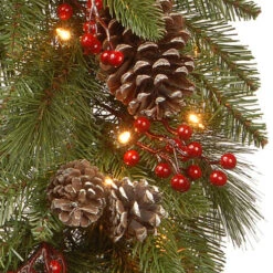 Christmas Central Pre-Lit Bristle Berry Artificial Christmas Wreath, 30-Inch, Warm White LED Lights 7 Christmas Central Pre-Lit Bristle Berry Artificial Christmas Wreath, 30-Inch, Warm White LED Lights -Christmas Central dnat pebb3 300 24wb1 3 36319.1663860519