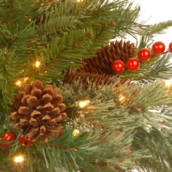 Christmas Central 6' Pre-Lit Potted Pencil Colonial Fir Artificial Christmas Half Wall Tree, Clear Lights -Christmas Central dnat peco8 361 60ht 3 22849.1587645164