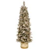 Christmas Central 6' Pre-Lit Slim Frosted Colonial Artificial Half Wall Christmas Tree, Clear Lights -Christmas Central dnat peco8 362 6h 1 30086.1587645164