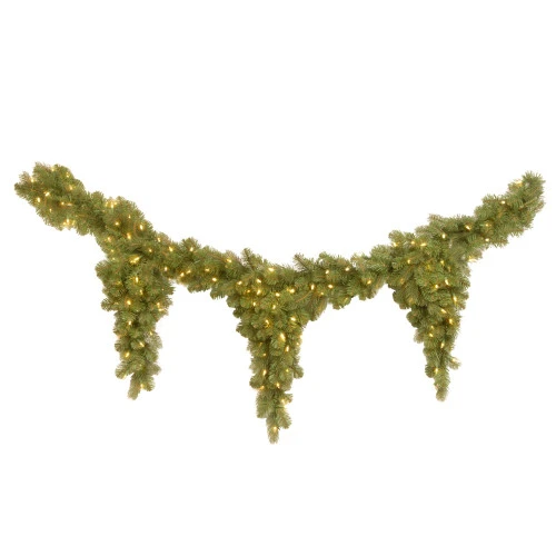 Christmas Central 6' Pre-Lit Downswept Douglas Fir Teardrop Artificial Christmas Garland, Clear Lights 3 Christmas Central 6' Pre-Lit Downswept Douglas Fir Teardrop Artificial Christmas Garland, Clear Lights