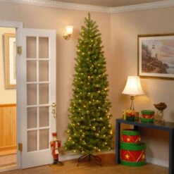 Christmas Central 9’ Pre-Lit Slim Downswept Douglas Fir Artificial Christmas Tree, Clear Lights 9 Christmas Central 9’ Pre-Lit Slim Downswept Douglas Fir Artificial Christmas Tree, Clear Lights -Christmas Central dnat pedd4 392 90 4 97280.1631812674