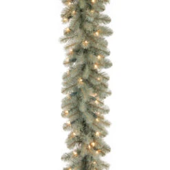 Christmas Central 9' X 10" Pre-Lit Downswept Douglas Fir Artificial Christmas Garland, Clear Lights